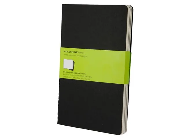 Schrift Moleskine 130x210mm blanco 160 pagina's 70gr zwart set à 3 st
