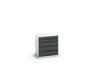 ladekast HxBxD 800x800x550mm 5laden romp RAL7035 front RAL7016 - 2