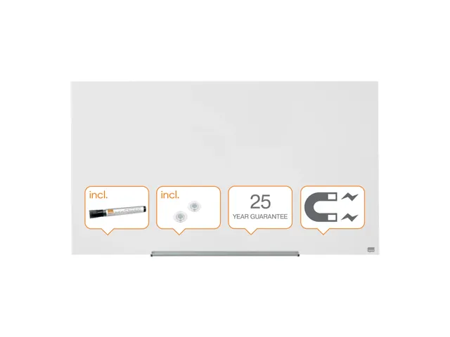 Nobo Diamond Glasbord Wit 71x126cm Impression Pro