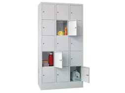 lockerkast,RAL 7035,HxBxD 1850x900x500mm,3x5vakken,vak B 300mm