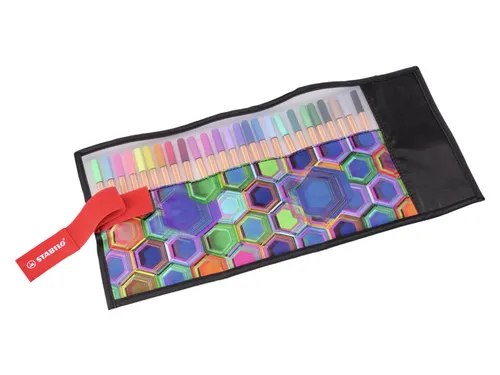 Fineliner STABILO point 88/25 Arty rollerset zwart fijn ass 25st