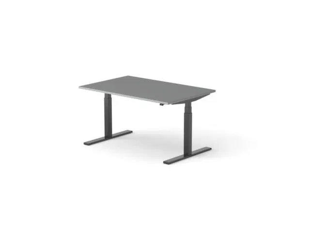 Elektrisch ihv bureau,HxBxD 650-1310x1400x900mm,blad donkergrijs