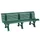 Kunststofbank 800x2000x450mm Zit H 410mm 12 Latten 3 Pootstellen Groen