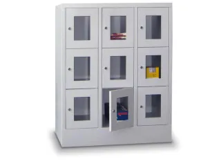 lockerkast,HxBxD 855x1200x500mm,3x2vakken,RAL7035,front RAL7016 - 1