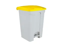 Contitop,afvalbak met pedaal 45L wit/geel/VE:3