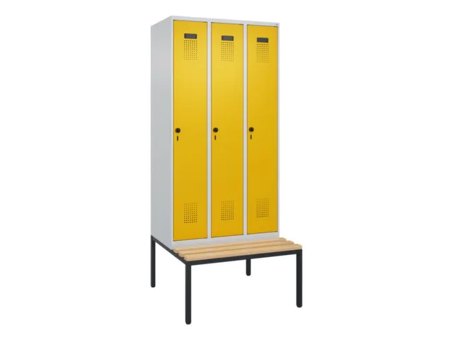 armoire vestiaire avec banc noir et blanc,HxlxP 2120x900x815mm