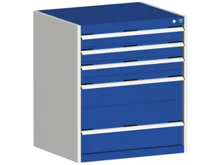 ladekast HxBxD 900x800x650mm 5laden romp RAL7035 front RAL5010 - 1