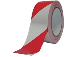 Afzetlint, rood/wit, op rol, per stuk