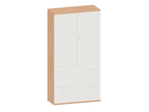 kantoorkast,HxBxD 1920x1000x430mm,decor romp beuken,decor front wit