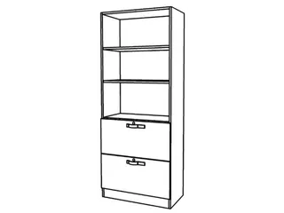 Combikast 3 Legborden 3OH 2 Hangmappenframe 2000x800x420mm Grijs - 5