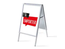 Stoepbord A1 complete set met print "A Emporter" Wit