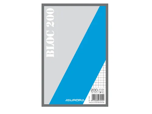 Kladblok Aurora 135x210mm ruit 5X5mm 200 vel 45gr