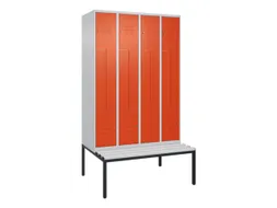 Z-garderobekast,HxBxD 2120x1200x815mm,8vak,vak B 300mm,cil.-slot