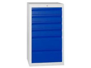 Ladenkast 900x500x500mm 4/2laden Glijgeleiding Ral7035 Front Ral7035 - 1