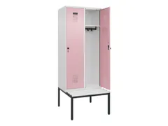 locker met bank,HxBxD 2120x800x815mm,2vak,vak B 400mm,draaigrendel