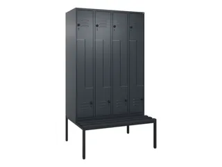 Z-garderobekast,HxBxD 2120x1200x815mm,8vak,vak B 300mm,draaigrendel - 1