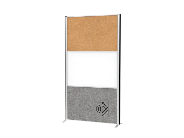 MAULconnecto Scheidingswand 1x donker whitebord kurk Frame Zilver