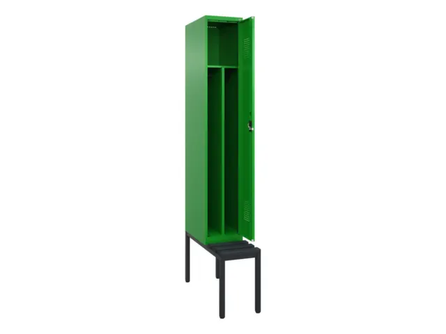 locker met bank,voor scheiding van kleding,HxBxD 2120x300x815mm,1vak