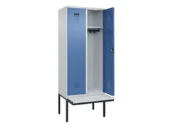 locker met bank,HxBxD 2120x800x815mm,2vak,vak B 400mm,cilinderslot