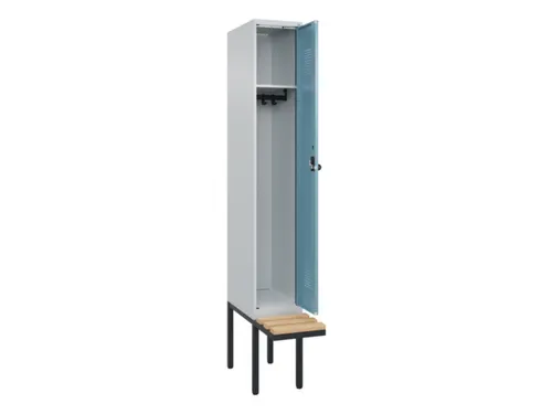 locker met bank,HxBxD 2120x300x815mm,1vak,vak B 300mm,draaigrendel