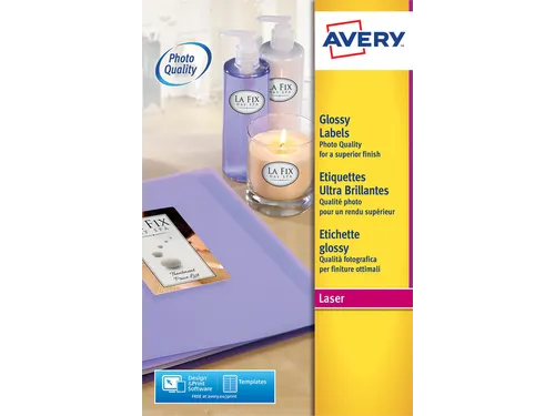 Etiket Avery L7767-40 210x297mm A4 hoogglans wit 40 stuks