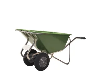 aluminium kruiwagen,160l,HxBxD 800x680x1600mm,PP-bak,groen,aluminium - 1