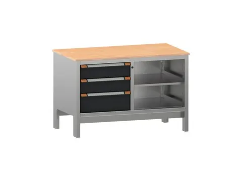 établi HxlxP 870x1250x725mm plateau multiplex force 1000kg 4 pieds