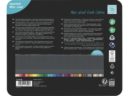Kleurpotlood Faber-Castell Black Edition 100 stuks in bliketui