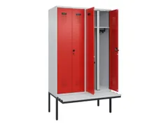 locker met bank,voor scheiding van kleding,HxBxD 2120x1200x815mm,4vak