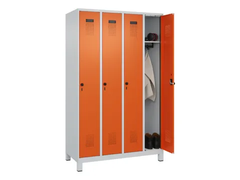 locker,HxBxD 1950x1200x500mm,4vak,vak B 300mm,draaigrendel,voeten