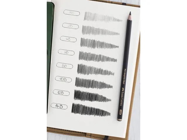 Crayon graphite Faber-Castell Pitt Mat ensemble 4 crayons. 2B,6B,10B,