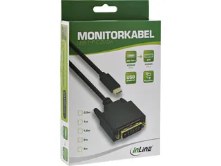 Kabel inLine USB-C DVI 24+1 3.1 1080P M/M 2 meter zwart - 2
