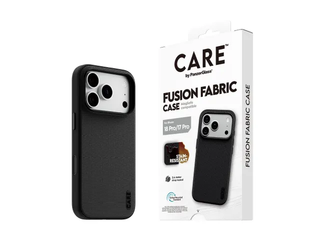 PanzerGlass CARE by Fusion Fabric Case Black w. MagSafe iPhone 1