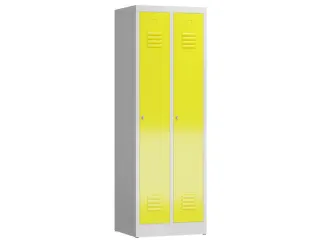 garderobekast 1800x590x500mm 2vak klink sokkel romp RAL7035 RAL1018 - 1