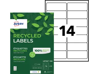 etiket Avery ILK 99,1x38,1mm recycled 100 vel 14 etiketten per vel wit - 2
