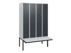 locker met bank,HxBxD 1950x1200x815mm,4vak,vak B 300mm,cil.-slot