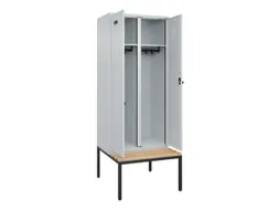 locker met bank,voor scheiding van kleding,HxBxD 2120x800x815mm,2vak