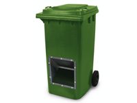 verrijdbare zoutbak 240l HxBxD 1075x580x730mm HDPE groen deksel groen