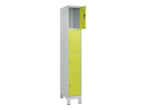 lockerkast,HxBxD 1950x300x500mm,1x4vakken,vak B 300mm,cil.-slot,voeten