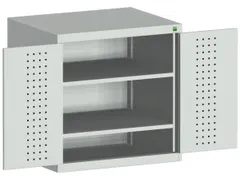 kast met geperforeerde platen,HxBxD 800x800x650mm,2xStalen bodem