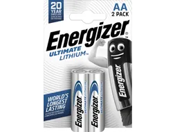 batterijen Lithium AA, blister van 2 stuks