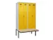 locker met bank,voor scheiding van kleding,HxBxD 2120x1200x815mm,4vak