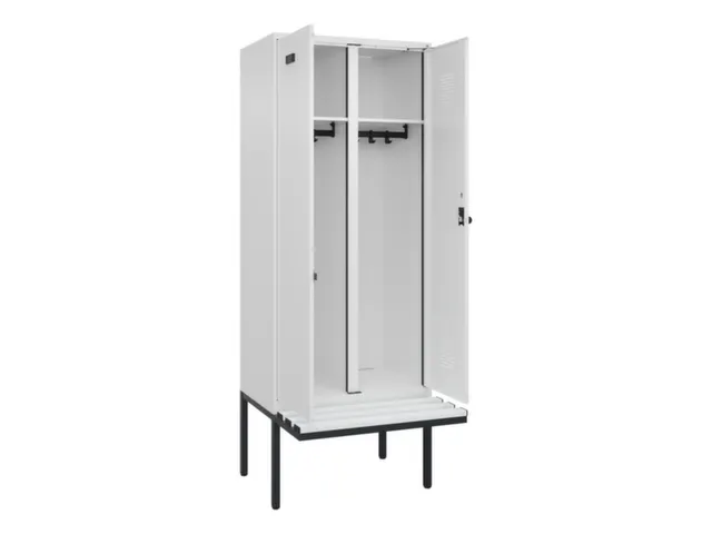 locker met bank,voor scheiding van kleding,HxBxD 2120x800x815mm,2vak