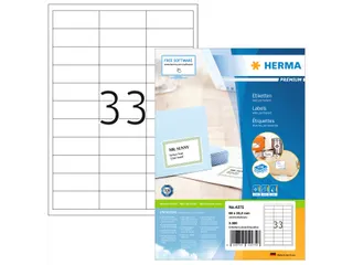 HERMA 4275 Premium etiketten A4 66x25,4mm Wit 3300 stuks - 1