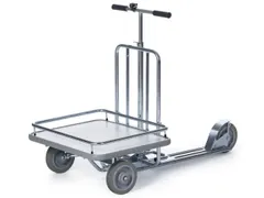 transportwagen,1trede,laadvl. LxB 580x680mm,houtplaat,glansverzinkt