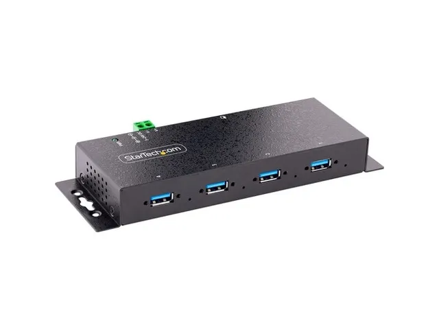 4 Port Industrial USB 3.0 Hub, 5Gbps, Rugged USB Hub met ESD en Overspanningsbeveiliging, DIN/Wand/Bureau Monteerbare USB A Hub, USB Expander (5G4AINDNP USB A HUB 4 Port Industrial USB 3.0 Hub, 5Gbps, Rugged USB Hub met ESD en Overspanningsbeveiliging, DIN/Wand/Bureau Monteerbare USB A Hub, USB Expander (5G4AINDNP USB A HUB