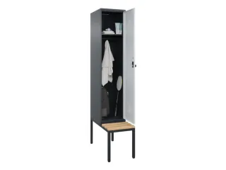 locker met bank,HxBxD 2120x400x815mm,1vak,vak B 400mm,draaigrendel - 1