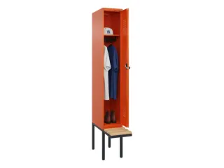 locker met bank,HxBxD 2120x300x815mm,1vak,vak B 300mm,draaigrendel - 1