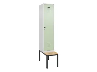 locker met bank,HxBxD 2120x400x815mm,1vak,vak B 400mm,draaigrendel - 3