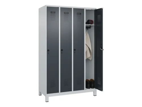 locker,HxBxD 1950x1200x500mm,4vak,vak B 300mm,draaigrendel,voeten